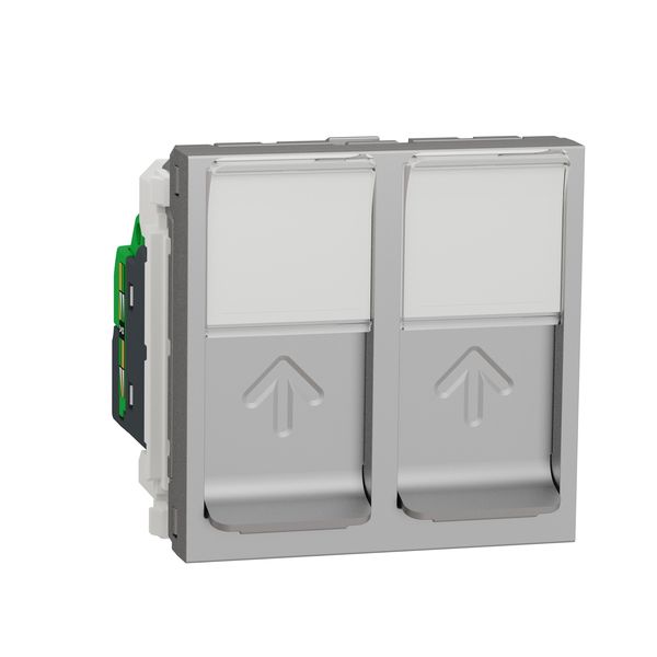 SCHNEIDER ELECTRIC NEW UNICA ДВОЙНА РОЗЕТКА RJ45, КАТ. 6 STP, 2 МОДУЛА