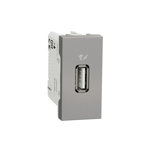SCHNEIDER ELECTRIC NEW UNICA ЕДИНИЧНО USB ЗАРЯДНО 2.0, АЛУМИНИЙ