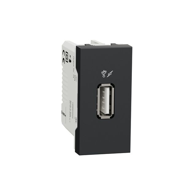 SCHNEIDER ELECTRIC NEW UNICA ЕДИНИЧНО USB ЗАРЯДНО 2.0, АНТРАЦИТ