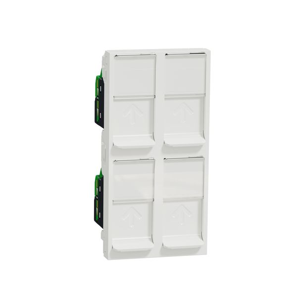 SCHNEIDER ELECTRIC NEW UNICA ЧЕТВОРНА РОЗЕТКА RJ45, КАТ. 6 UTP 45X90