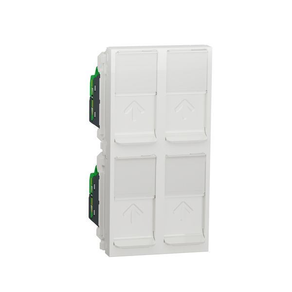 SCHNEIDER ELECTRIC NEW UNICA ЧЕТВОРНА РОЗЕТКА RJ45, КАТ. 6A UTP 45X90