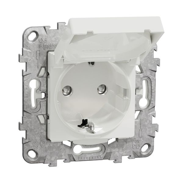 SCHNEIDER ELECTRIC NEW UNICA КОНТАКТ ШУКО IP44 ДЕТСКА ЗАЩИТА, БЯЛ ВЛАГОЗАЩИТЕН