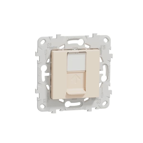 SCHNEIDER ELECTRIC NEW UNICA RJ45, КАТ.5 UTP РОЗЕТКА С МОНТАЖНА РАМКА, 2 МОДУЛА, СЛОНОВА КОСТ