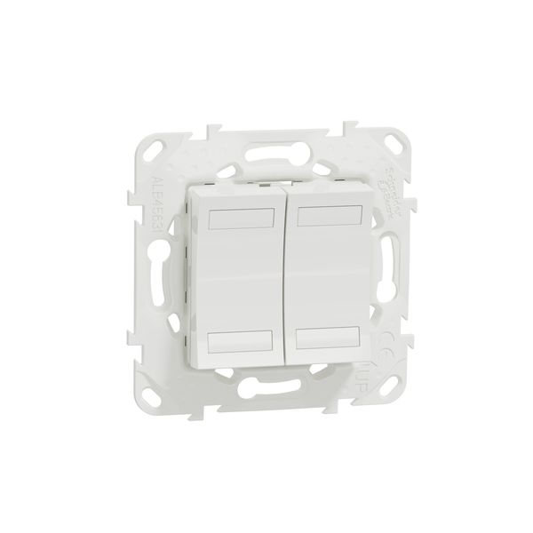 SCHNEIDER ELECTRIC NEW UNICA KNX ПУШ БУТОН, ДВОЕН, БЯЛ, АНТИБАКТЕРИАЛЕН