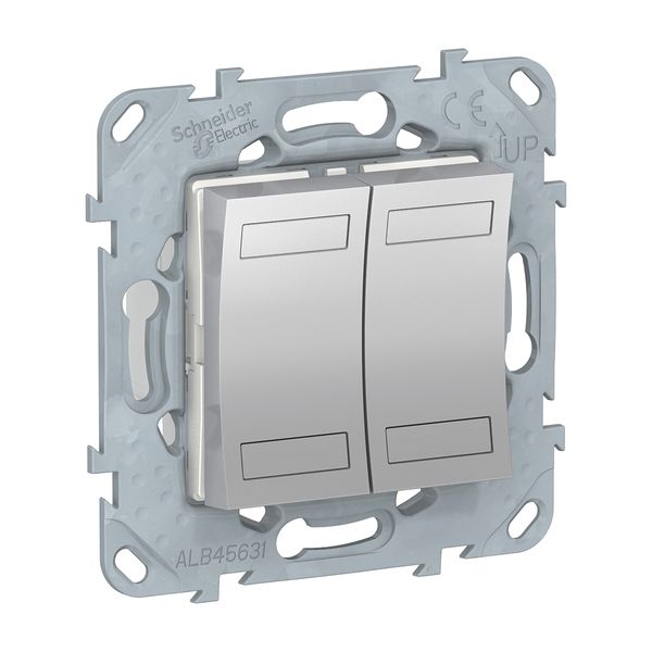 SCHNEIDER ELECTRIC NEW UNICA KNX ПУШ БУТОН ДВОЕН, АЛУМИНИЙ, АНТИБАКТ.