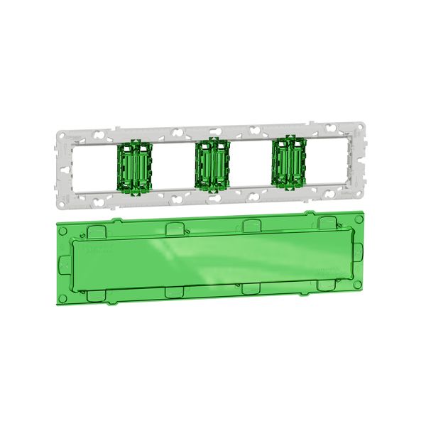 SCHNEIDER ELECTRIC NEW UNICA МОНТАЖНА РАМКА 10М /4 ГНЕЗДА С ПРОТЕКТОР