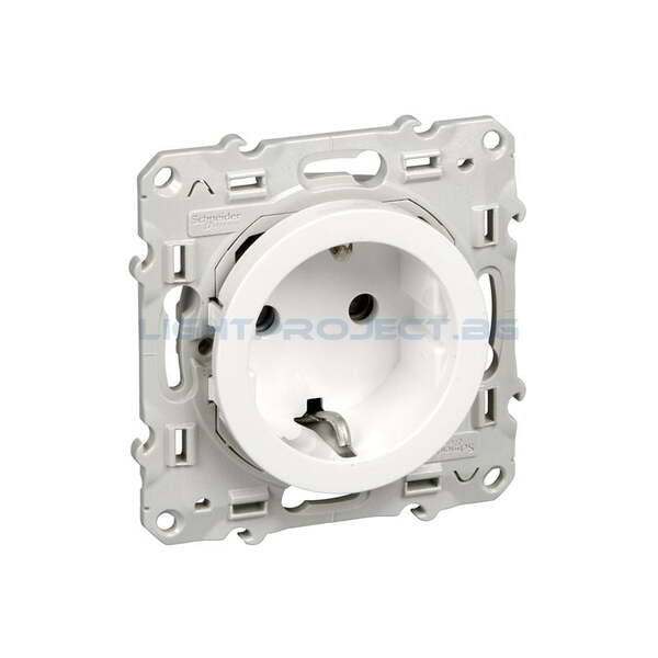 SCHNEIDER ELECTRIC S520037 МЕХ. КОНТАКТ ODACE ШУКО 2Р+Т, 10/16А 250V, БЯЛ
