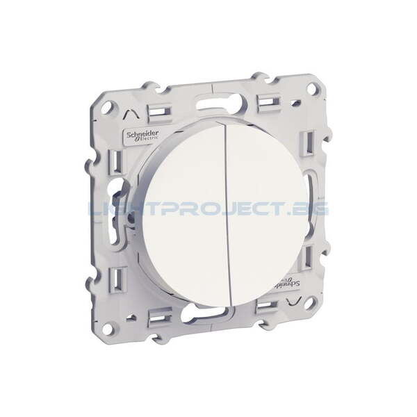 SCHNEIDER ELECTRIC S520284 ДЕВИАТОРЕН КЛЮЧ СХ.6+ЛИХТ БУТОН (NO) ODACE БЯЛ