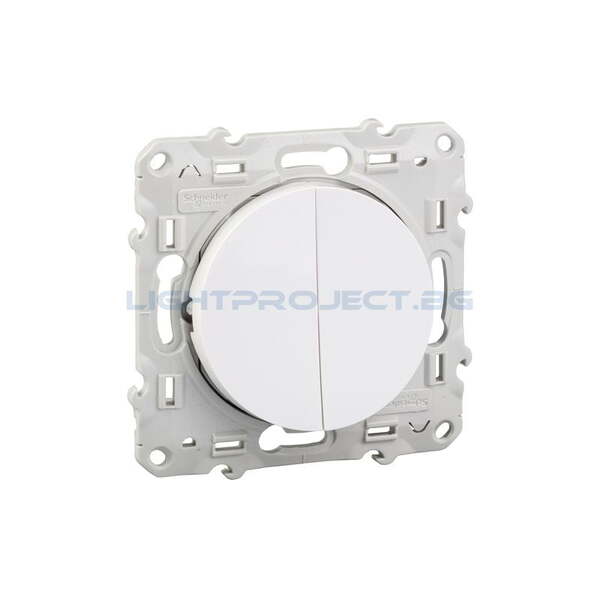 SCHNEIDER ELECTRIC S520285 ДЕВИАТОРЕН КЛЮЧ СХ.6+ЛИХТ БУТОН (NO/NC) ODACE БЯЛ