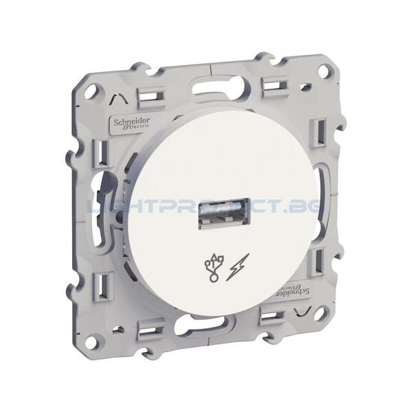 SCHNEIDER ELECTRIC S520408 USB ЗАРЯДНО УСТРОЙСТВО ODACE БЯЛ