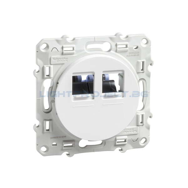 SCHNEIDER ELECTRIC S520485 РОЗЕТКА 2ХRJ45 CAT.6 НЕЕКРАНИРАНА ODACE БЯЛ