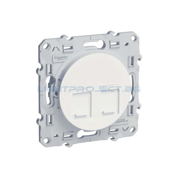 SCHNEIDER ELECTRIC S520486 РОЗЕТКА 2ХRJ45 CAT.6 ЕКРАНИРАНА ODACE БЯЛ