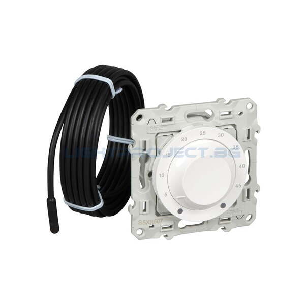 SCHNEIDER ELECTRIC S520507 10 A ЕЛЕКТРОНЕН ТЕРМОСТАТ С ВЪНШЕН СЕНЗОР ЗА ПОДОВО ОТОПЛЕНИЕ ODACE БЯЛ