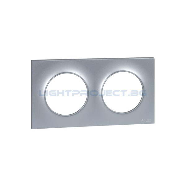 SCHNEIDER ELECTRIC S520704E ODACE STYL ДЕКОРАТИВНА РАМКА ДВОЙНА АЛУМИНИЙ