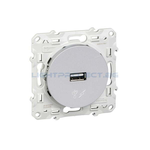 SCHNEIDER ELECTRIC S530408 USB ЗАРЯДНО УСТРОЙСТВО ODACE АЛУМИНИЙ