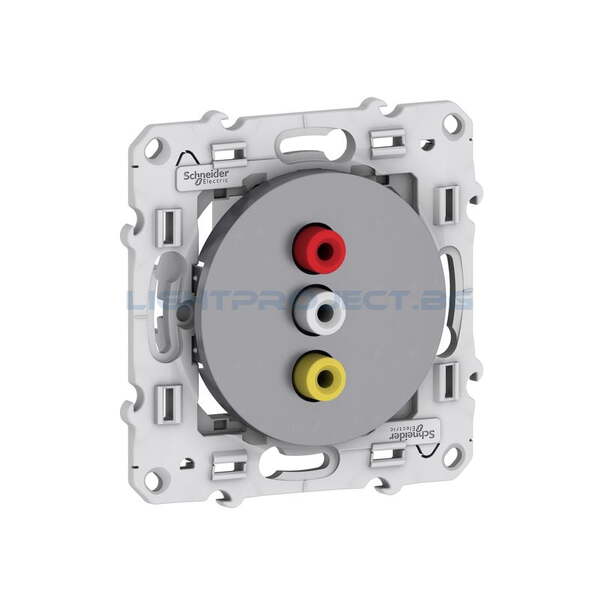 SCHNEIDER ELECTRIC S530464 3 ГНЕЗДА RCA ODACE АЛУМИНИЙ