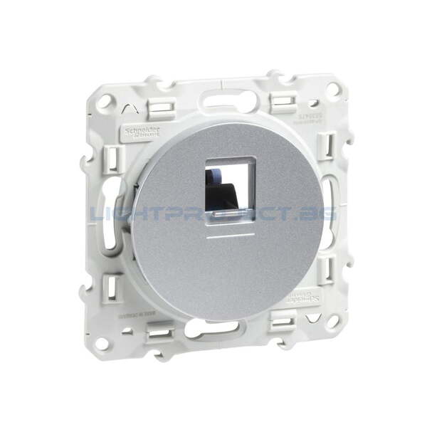 SCHNEIDER ELECTRIC S530475 РОЗЕТКА RJ45 CAT.6 НЕЕКРАНИРАНА ODACE АЛУМИНИЙ