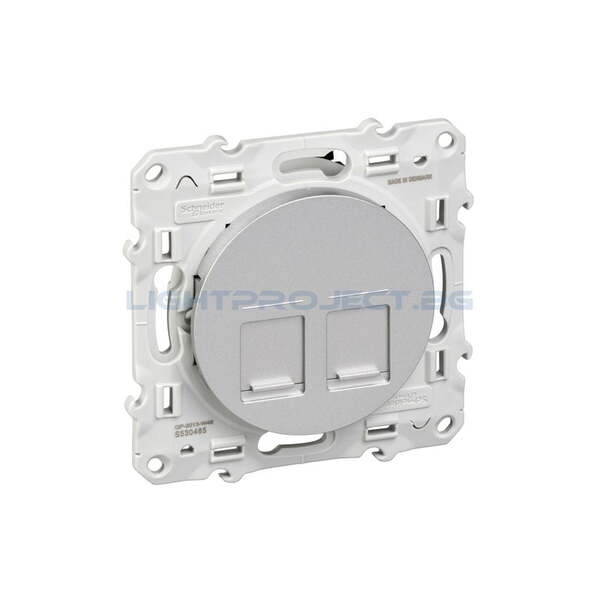 SCHNEIDER ELECTRIC S530485 РОЗЕТКА 2ХRJ45 CAT.6 НЕЕКРАНИРАНА ODACE АЛУМИНИЙ