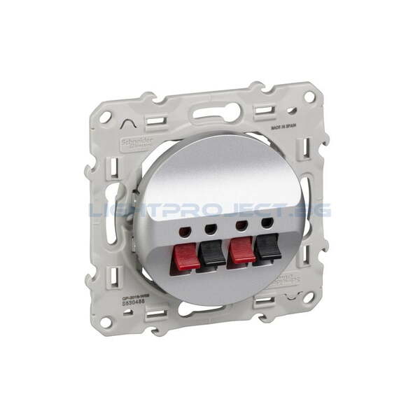 SCHNEIDER ELECTRIC S530488 ДВОЙНА РОЗЕТКА ЗА ВИСОКОГОВОРИТЕЛ ODACE АЛУМИНИЙ