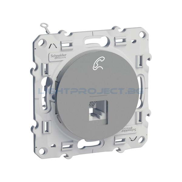 SCHNEIDER ELECTRIC S530497 ТЕЛЕФОННА РОЗЕТКА RJ12 ODACE АЛУМИНИЙ