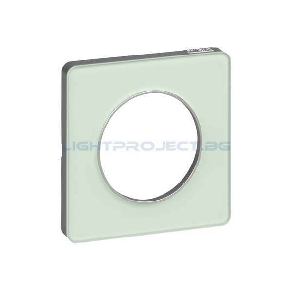 SCHNEIDER ELECTRIC S530802S ODACE TOUCH ALUMINIUM ДЕКОРАТИВНА РАМКА ПОЛУПРОЗРАЧНО ЛЕДЕНО ЗЕЛЕНО