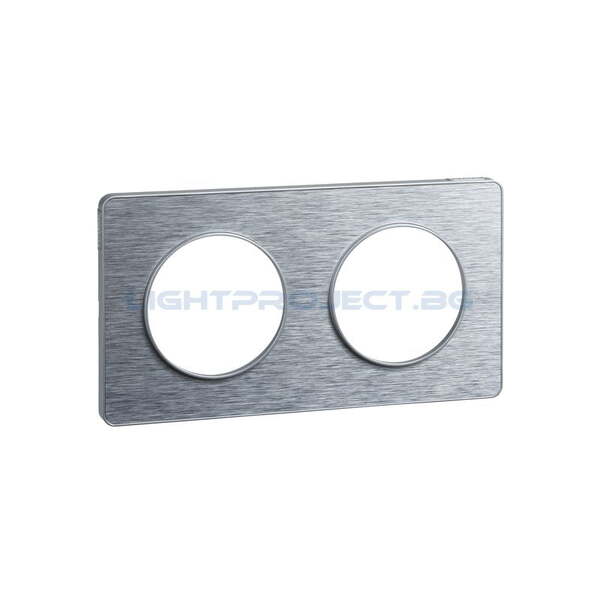 SCHNEIDER ELECTRIC S530804J ODACE TOUCH ALUMINIUM ДЕКОРАТИВНА РАМКА ДВОЙНА ДРАСКАН АЛУМИНИЙ