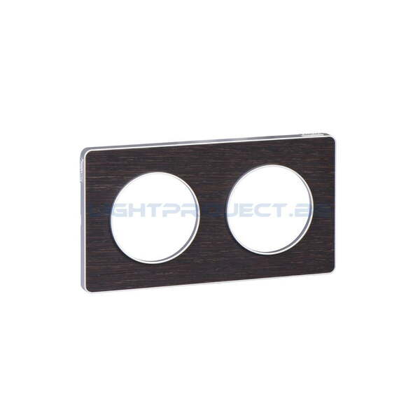 SCHNEIDER ELECTRIC S530804P ODACE TOUCH ALUMINIUM ДЕКОРАТИВНА РАМКА ДВОЙНА OПУШЕН ВЕНГЕ