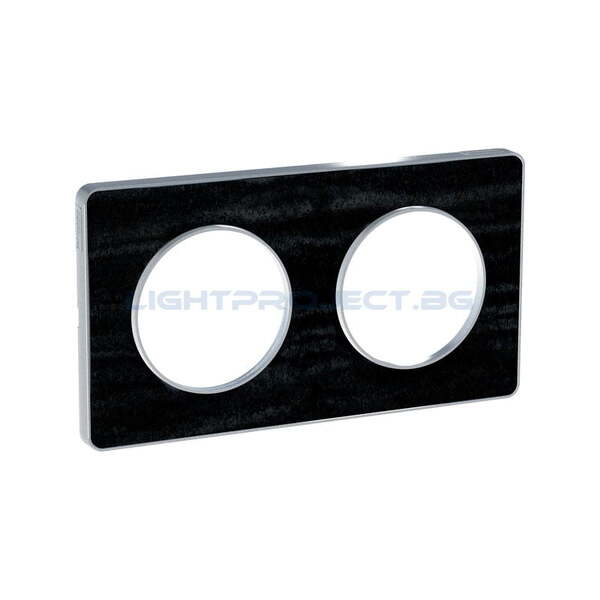 SCHNEIDER ELECTRIC S530804P1 ODACE TOUCH ALUMINIUM ДЕКОРАТИВНА РАМКА ДВОЙНА ЧЕРЕН ДЪБ