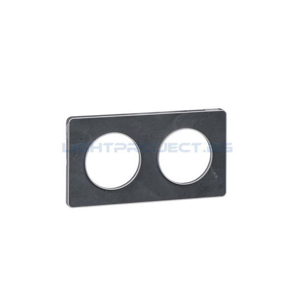 SCHNEIDER ELECTRIC S530804V ODACE TOUCH ALUMINIUM ДЕКОРАТИВНА РАМКА ДВОЙНА КАМЪК