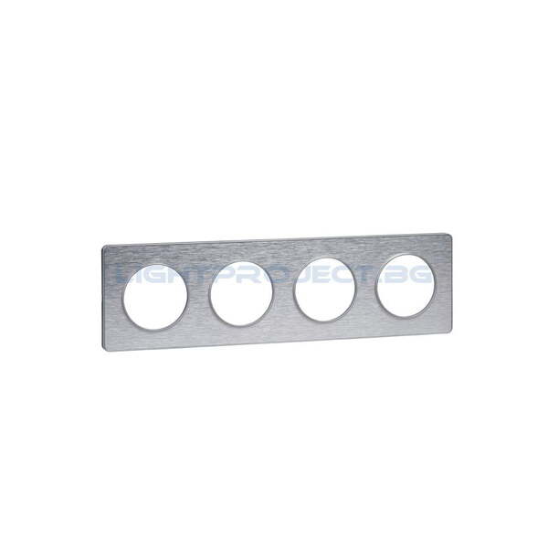 SCHNEIDER ELECTRIC S530808J ODACE TOUCH ALUMINIUM ДЕКОРАТИВНА РАМКА ЧЕТВОРНА ДРАСКАН АЛУМИНИЙ