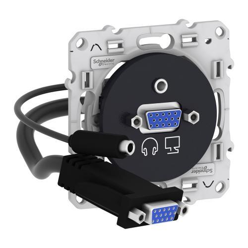 SCHNEIDER ELECTRIC S540463 VGA РОЗЕТКА HD15 С АУДИО ЖАК ODACE АНТРАЦИТ