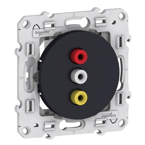 SCHNEIDER ELECTRIC S540464 3 ГНЕЗДА RCA ODACE АНТРАЦИТ