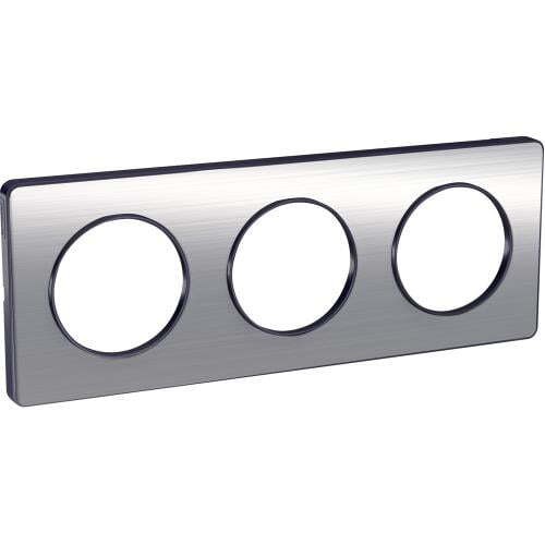 SCHNEIDER ELECTRIC S540806J ODACE TOUCH ALUMINIUM ДЕКОРАТИВНА РАМКА ТРОЙНА ДРАСКАН АЛУМИНИЙ С ВЪНШЕН КАНТ В ЦВЯТ АНТРАЦИТ