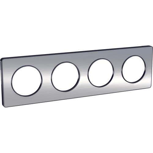 SCHNEIDER ELECTRIC S540808J ODACE TOUCH ALUMINIUM ДЕКОРАТИВНА РАМКА ЧЕТВОРНА ДРАСКАН АЛУМИНИЙ С ВЪНШЕН КАНТ В ЦВЯТ АНТРАЦИТ
