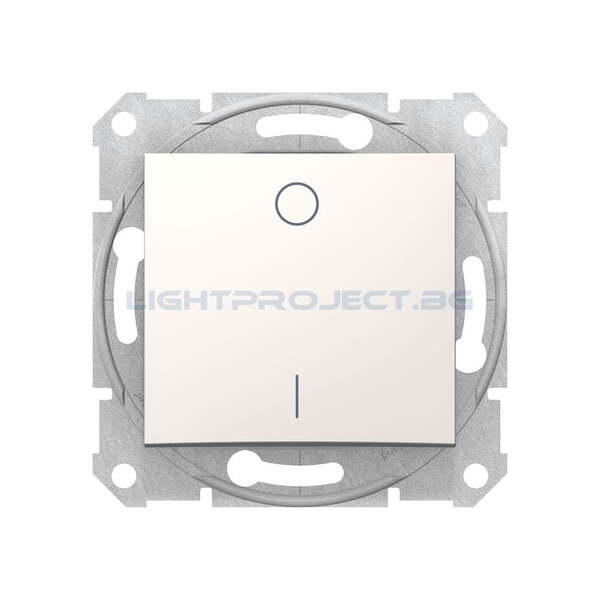 SCHNEIDER ELECTRIC SDN0200123 ДВУПОЛЮСЕН КЛЮЧ SEDNA, 10А , КРЕМ