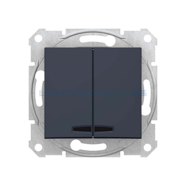 SCHNEIDER ELECTRIC SDN0300370 СЕРИЕН КЛЮЧ СЪС СИНЯ ГЛИМ ЛАМПА SEDNA, 10А , ГРАФИТ