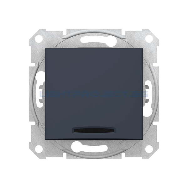 SCHNEIDER ELECTRIC SDN0501170 КРЪСТАТ КЛЮЧ СЪС СИНЯ ГЛИМ ЛАМПА SEDNA, 10А , ГРАФИТ