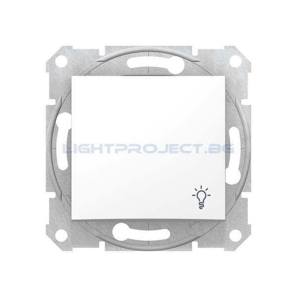 SCHNEIDER ELECTRIC SDN0900121 БУТОН СЪС СИМВОЛ ОСВЕТЛЕНИЕ SEDNA, 10А, БЯЛ