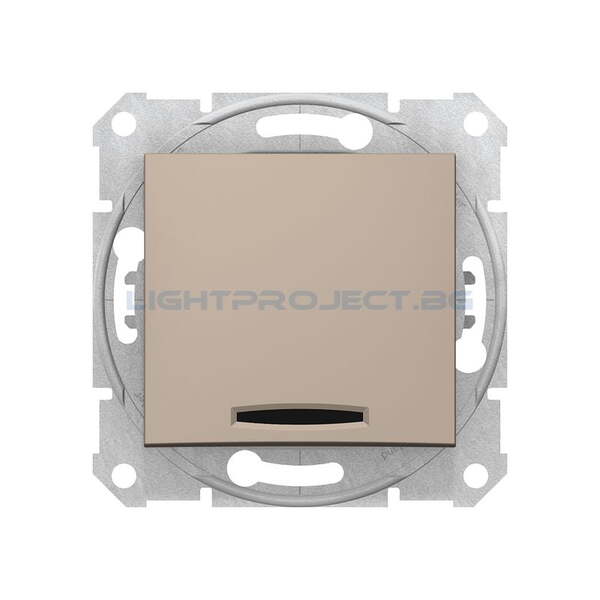 SCHNEIDER ELECTRIC SDN1400168 ЕДНОПОЛЮСЕН КЛЮЧ СЪС СИНЯ ГЛИМ ЛАМПА SEDNA, 10А , ТИТАНИЙ