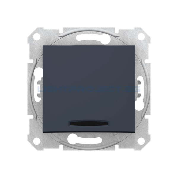 SCHNEIDER ELECTRIC SDN1400170 ЕДНОПОЛЮСЕН КЛЮЧ СЪС СИНЯ ГЛИМ ЛАМПА SEDNA, 10А , ГРАФИТ
