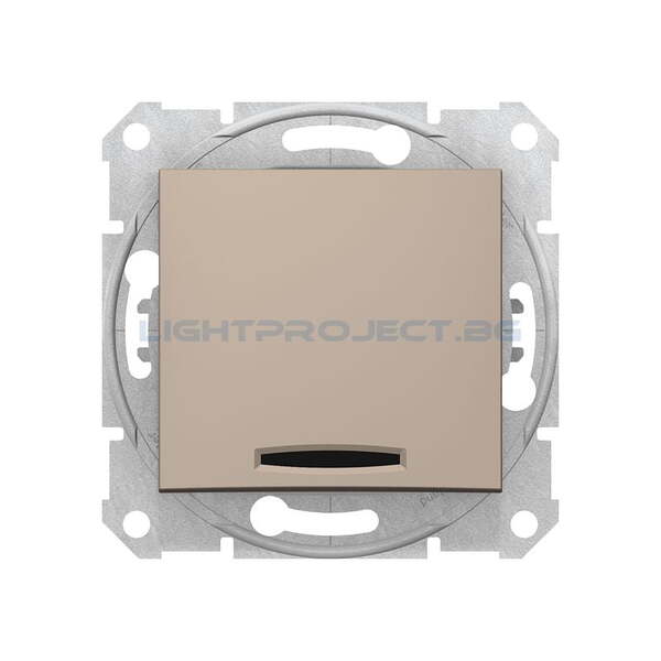 SCHNEIDER ELECTRIC SDN1500168 ДЕВИАТОРЕН КЛЮЧ СЪС СИНЯ ГЛИМ ЛАМПА SEDNA, 10А , ТИТАНИЙ