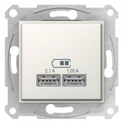 SCHNEIDER ELECTRIC SDN2710223 ДВОЙНА USB РОЗЕТКА SEDNA, КРЕМ