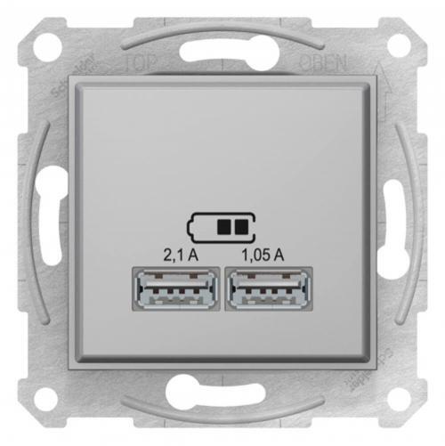 SCHNEIDER ELECTRIC SDN2710260 ДВОЙНА USB РОЗЕТКА SEDNA, АЛУМИНИЙ