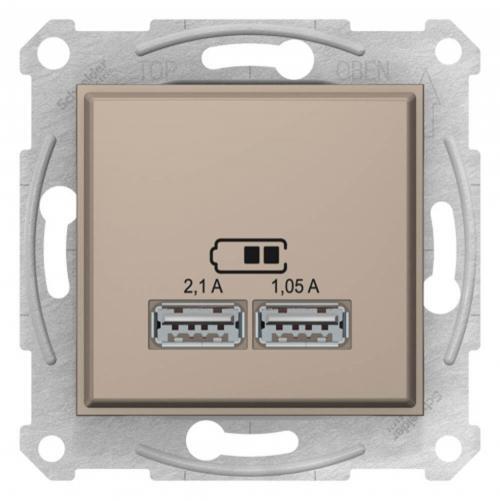 SCHNEIDER ELECTRIC SDN2710268 ДВОЙНА USB РОЗЕТКА SEDNA, ТИТАНИЙ