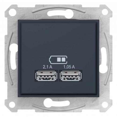 SCHNEIDER ELECTRIC SDN2710270 ДВОЙНА USB РОЗЕТКА SEDNA, ГРАФИТ