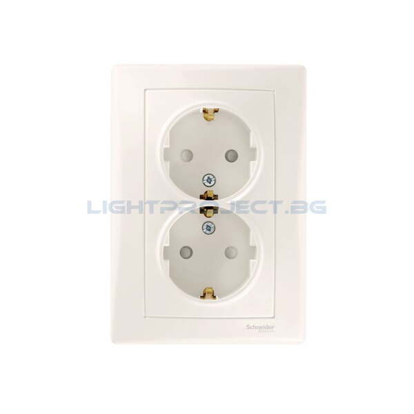 SCHNEIDER ELECTRIC SDN3000423 ДВОЕН КОНТАКТ С ДЕТСКА ЗАЩИТА SEDNA, 16А, КРЕМ