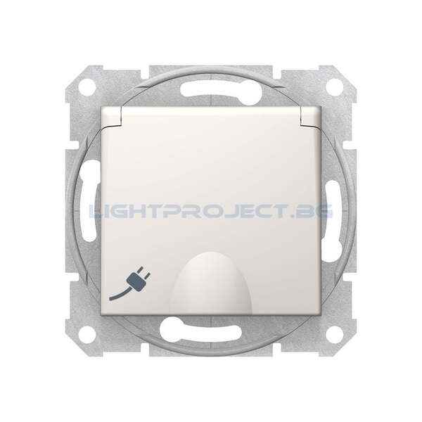 SCHNEIDER ELECTRIC SDN3100123 КОНТАКТ С КАПАК С ДЕТСКА ЗАЩИТА SEDNA, 16А, КРЕМ
