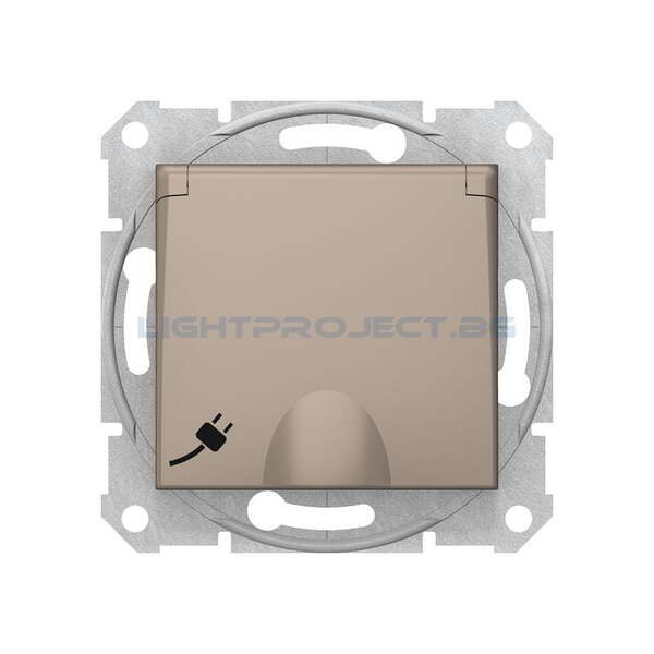 SCHNEIDER ELECTRIC SDN3100168 КОНТАКТ С КАПАК С ДЕТСКА ЗАЩИТА SEDNA, 16А, ТИТАНИЙ