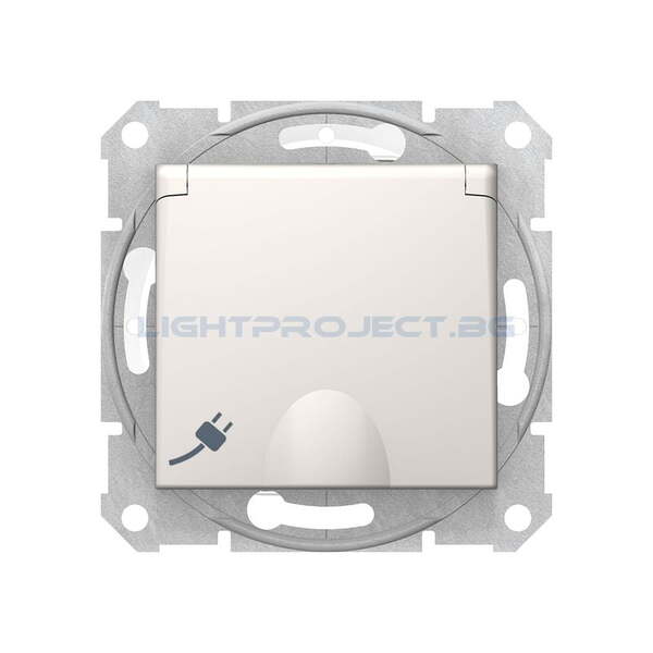 SCHNEIDER ELECTRIC SDN3100323 КОНТАКТ С КАПАК ВЛАГОЗАЩИТЕН SEDNA, 16А IP44, КРЕМ ВЛАГОЗАЩИТЕН