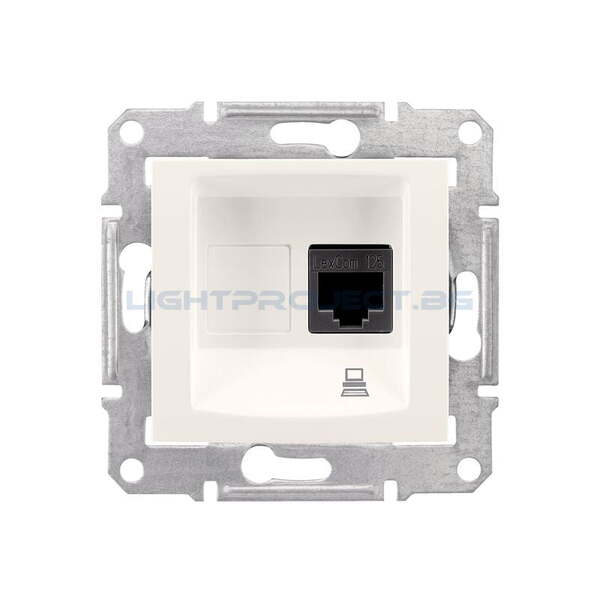 SCHNEIDER ELECTRIC SDN4300123 ИНФОРМАЦИОННА РОЗЕТКА RJ45 КАТ.5Е UTP SEDNA, 16А, КРЕМ